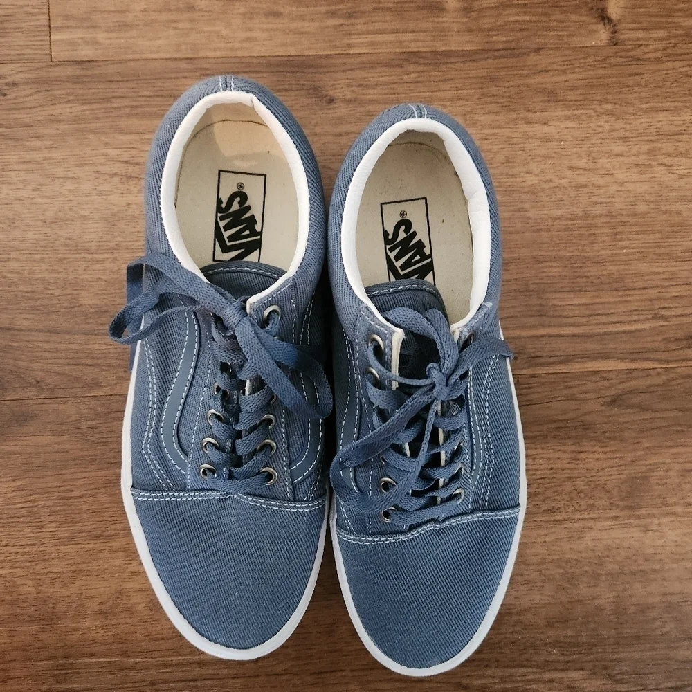 VANS OLD SKOOL SNEAKER IN TWILL ADRIATIC BLUE - Picture 4 of 5